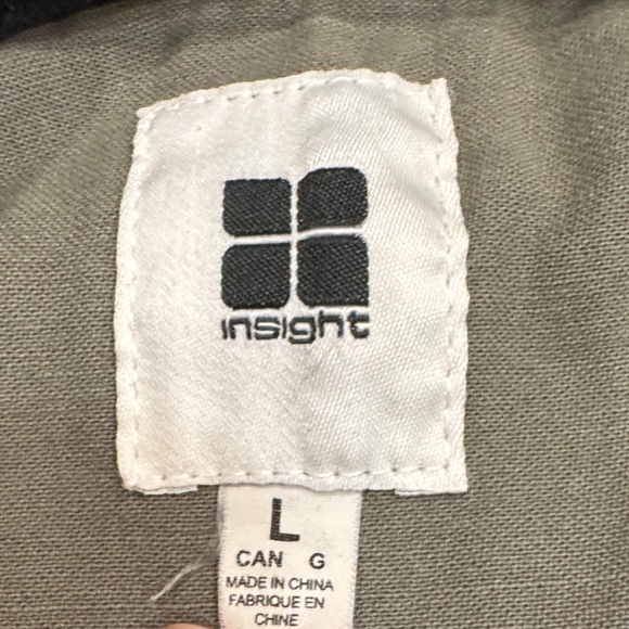 Insight Olive Green Utility Shirt Jacket  L / Women’s XL Camo Trim Patch Elbows - Picture 5 of 14